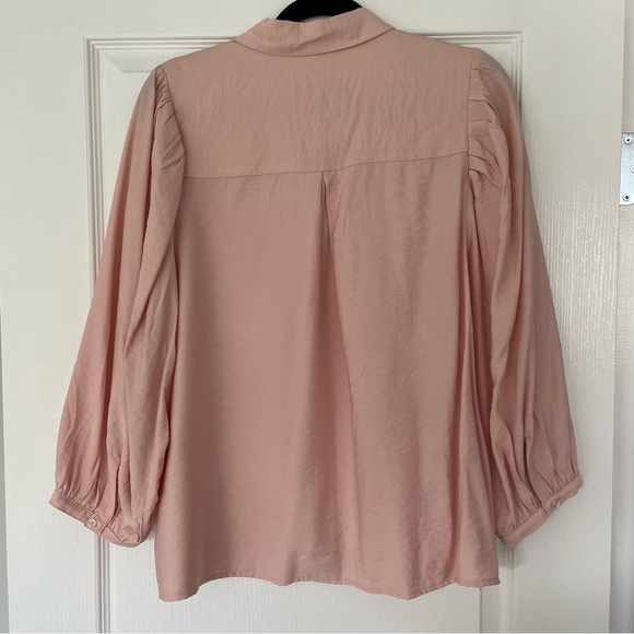 BANANA REPUBLIC | Crepe Balloon Sleeve Button Up Blouse - Size L - Picture 2 of 7